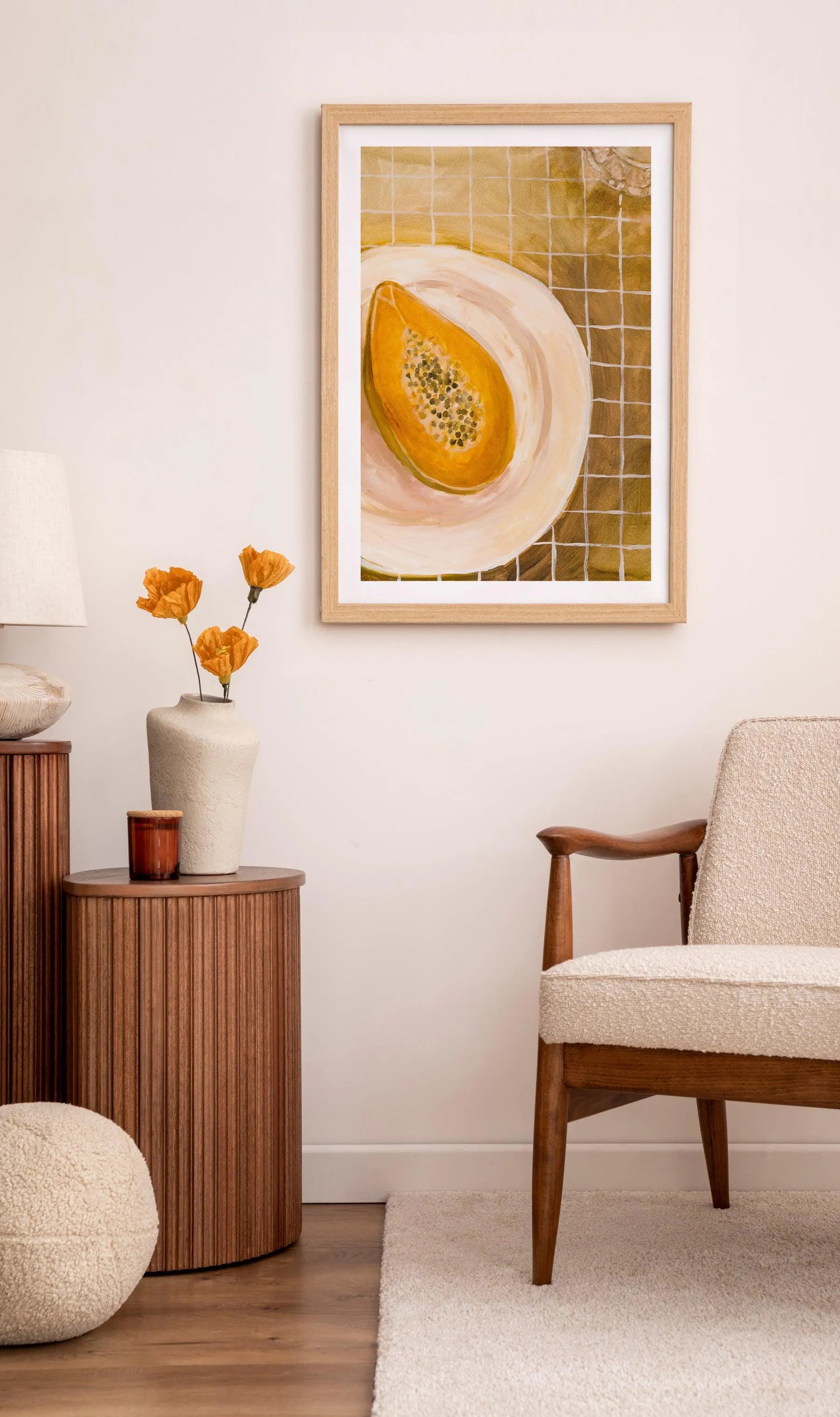 Papaya by Natalie Jane Art Print from Olive et Oriel where you can shop wallpaper and artworks online