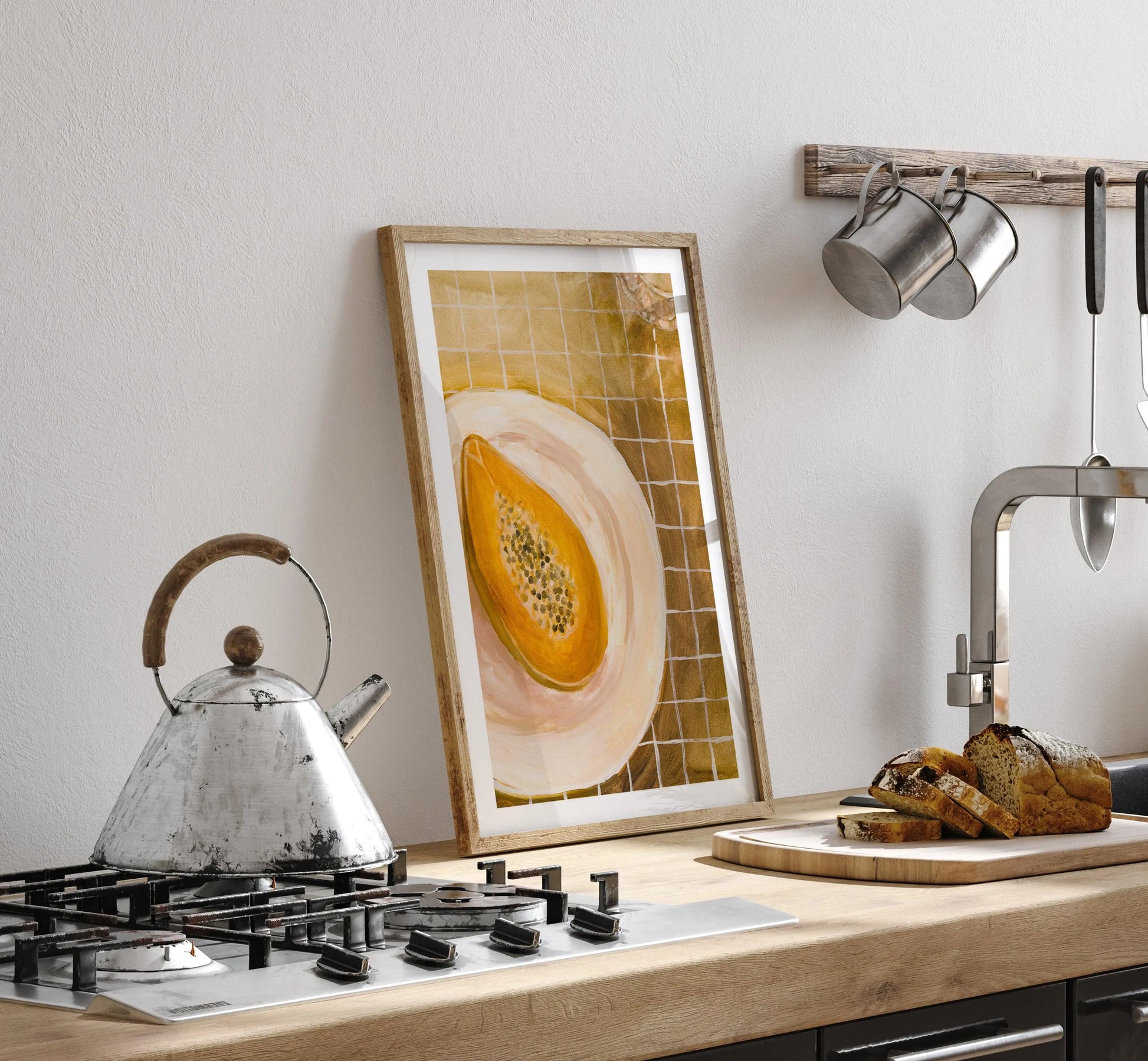 Papaya by Natalie Jane Art Print from Olive et Oriel where you can shop wallpaper and artworks online