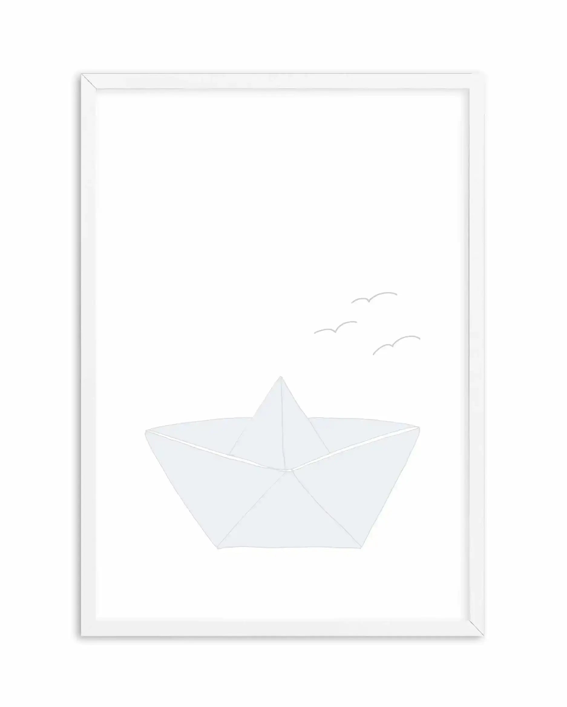 Paper Boat Art Print-PRINT-Olive et Oriel-Olive et Oriel-A5 | 5.8" x 8.3" | 14.8 x 21cm-White-With White Border-Buy-Australian-Art-Prints-Online-with-Olive-et-Oriel-Your-Artwork-Specialists-Austrailia-Decorate-With-Coastal-Photo-Wall-Art-Prints-From-Our-Beach-House-Artwork-Collection-Fine-Poster-and-Framed-Artwork
