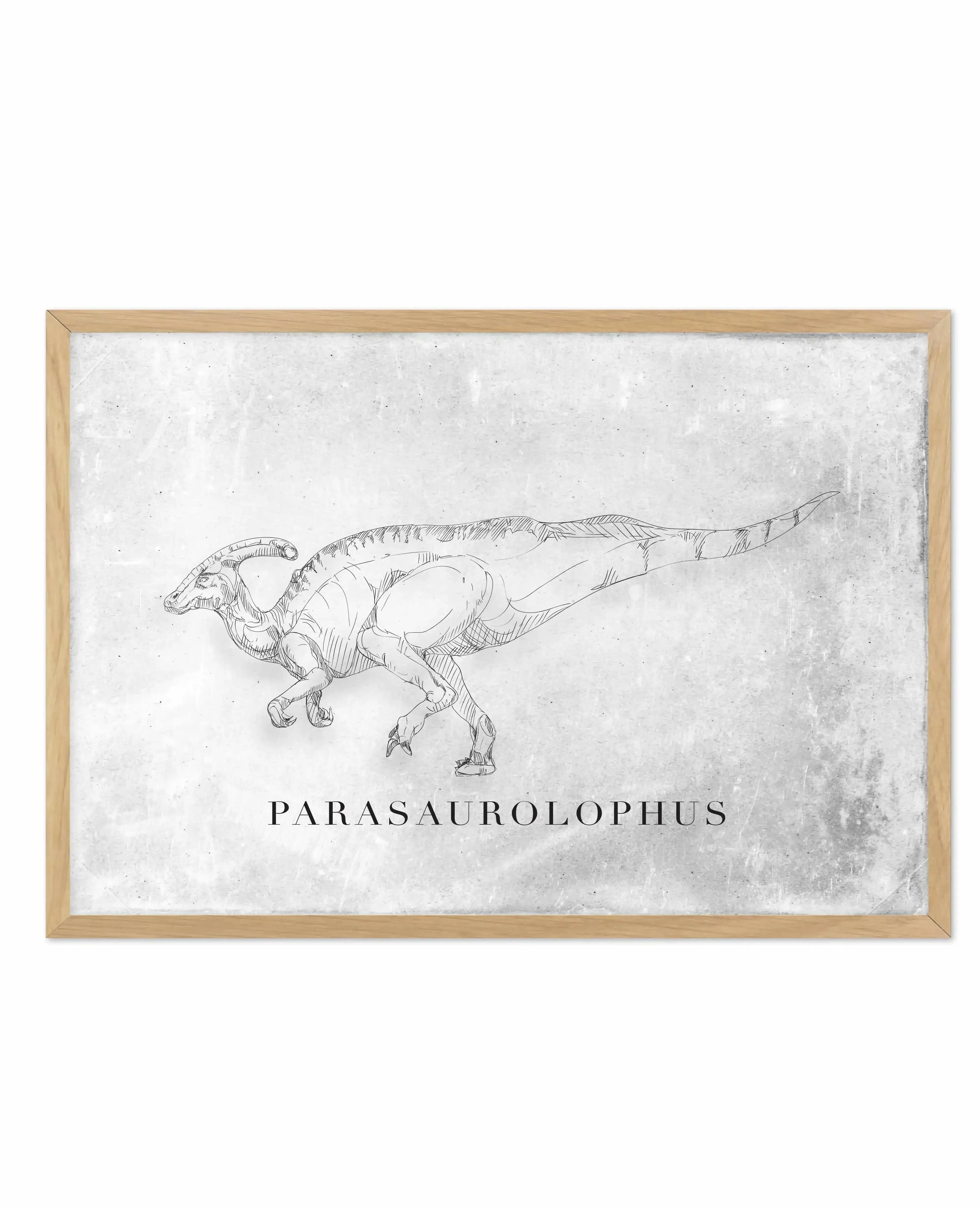 Parasaurolophus LS | Dinosaur Collection Art Print-PRINT-Olive et Oriel-Olive et Oriel-A5 | 5.8" x 8.3" | 14.8 x 21cm-Oak-With White Border-Buy-Australian-Art-Prints-Online-with-Olive-et-Oriel-Your-Artwork-Specialists-Austrailia-Decorate-With-Coastal-Photo-Wall-Art-Prints-From-Our-Beach-House-Artwork-Collection-Fine-Poster-and-Framed-Artwork