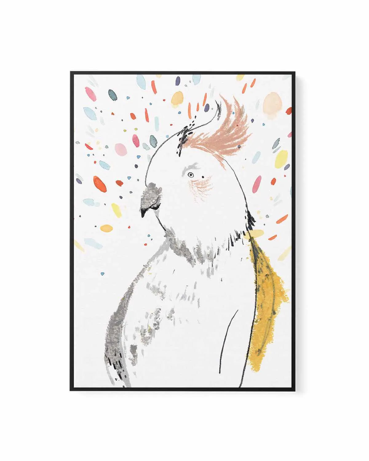 Parrot Party | Framed Canvas Art Print from Olive et Oriel where you can shop wallpaper and artworks online