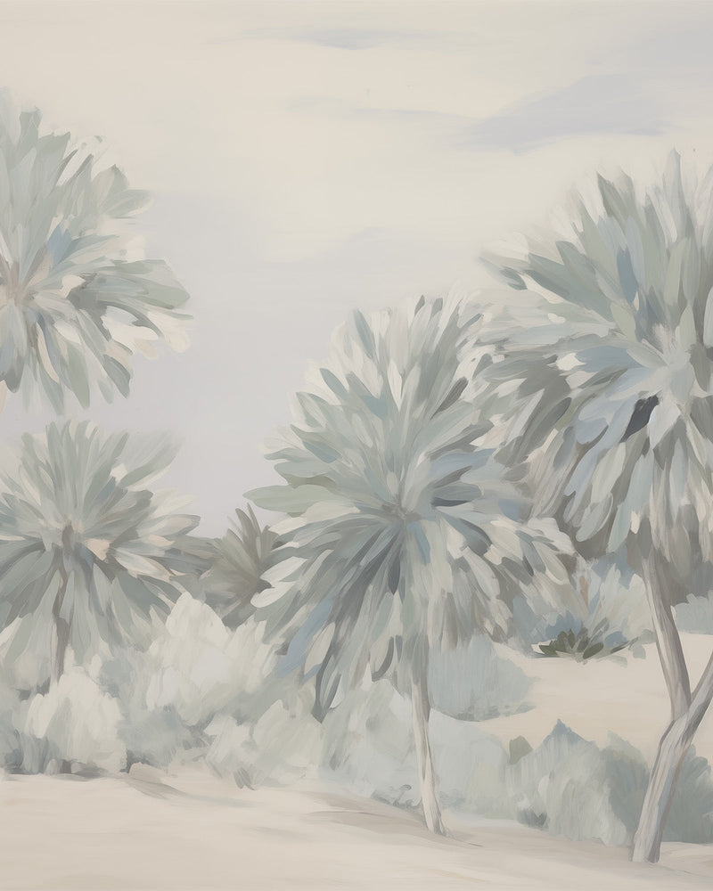 Pastel Palm Grove Wallpaper Mural from Olive et Oriel where you can shop wallpaper and artworks online
