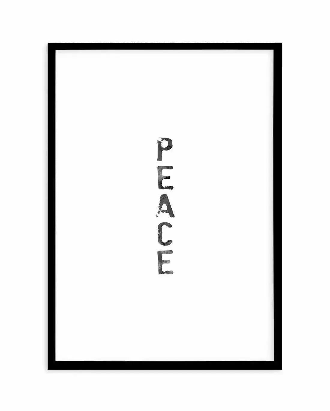 Peace | Black Watercolour Art Print-PRINT-Olive et Oriel-Olive et Oriel-A4 | 8.3" x 11.7" | 21 x 29.7cm-Black-With White Border-Buy-Australian-Art-Prints-Online-with-Olive-et-Oriel-Your-Artwork-Specialists-Austrailia-Decorate-With-Coastal-Photo-Wall-Art-Prints-From-Our-Beach-House-Artwork-Collection-Fine-Poster-and-Framed-Artwork