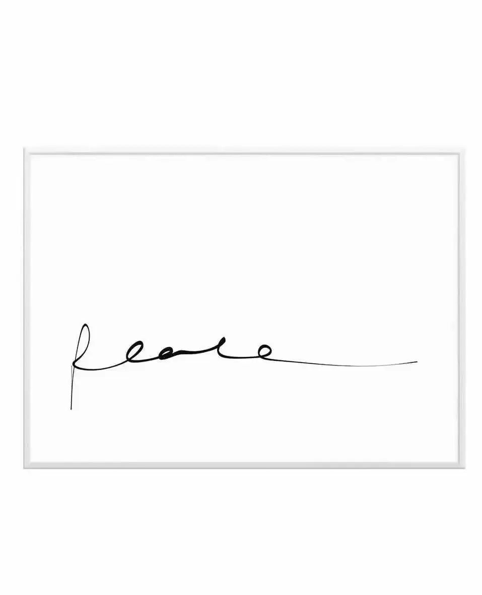 Typography Wall Art Print - Peace Hand Scripted Word – Olive et Oriel