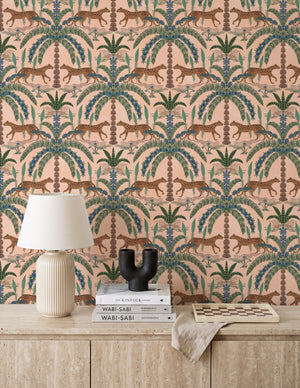 Boheme Cheetah in Peach Wallpaper
