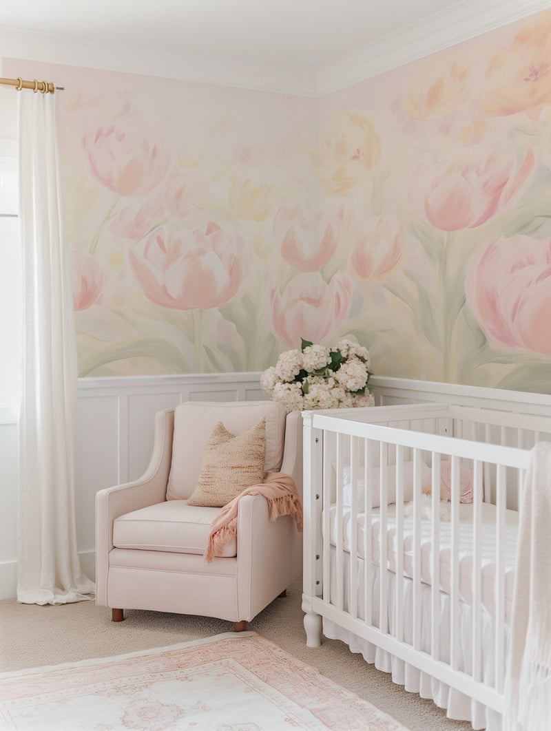 Petal Daydream Wallpaper Mural from Olive et Oriel where you can shop wallpaper and artworks online