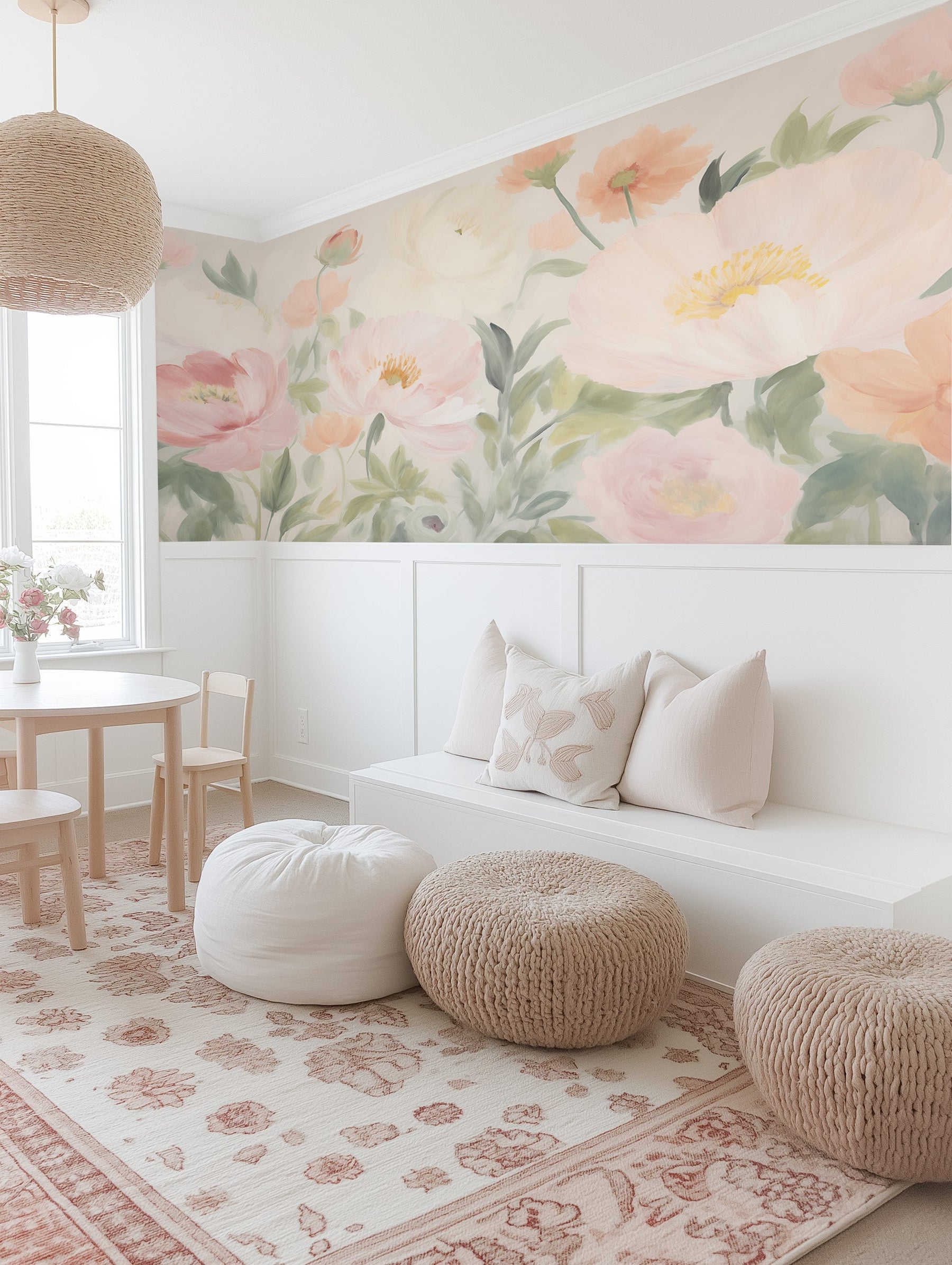 Petals in Pastel Wallpaper Mural from Olive et Oriel where you can shop wallpaper and artworks online