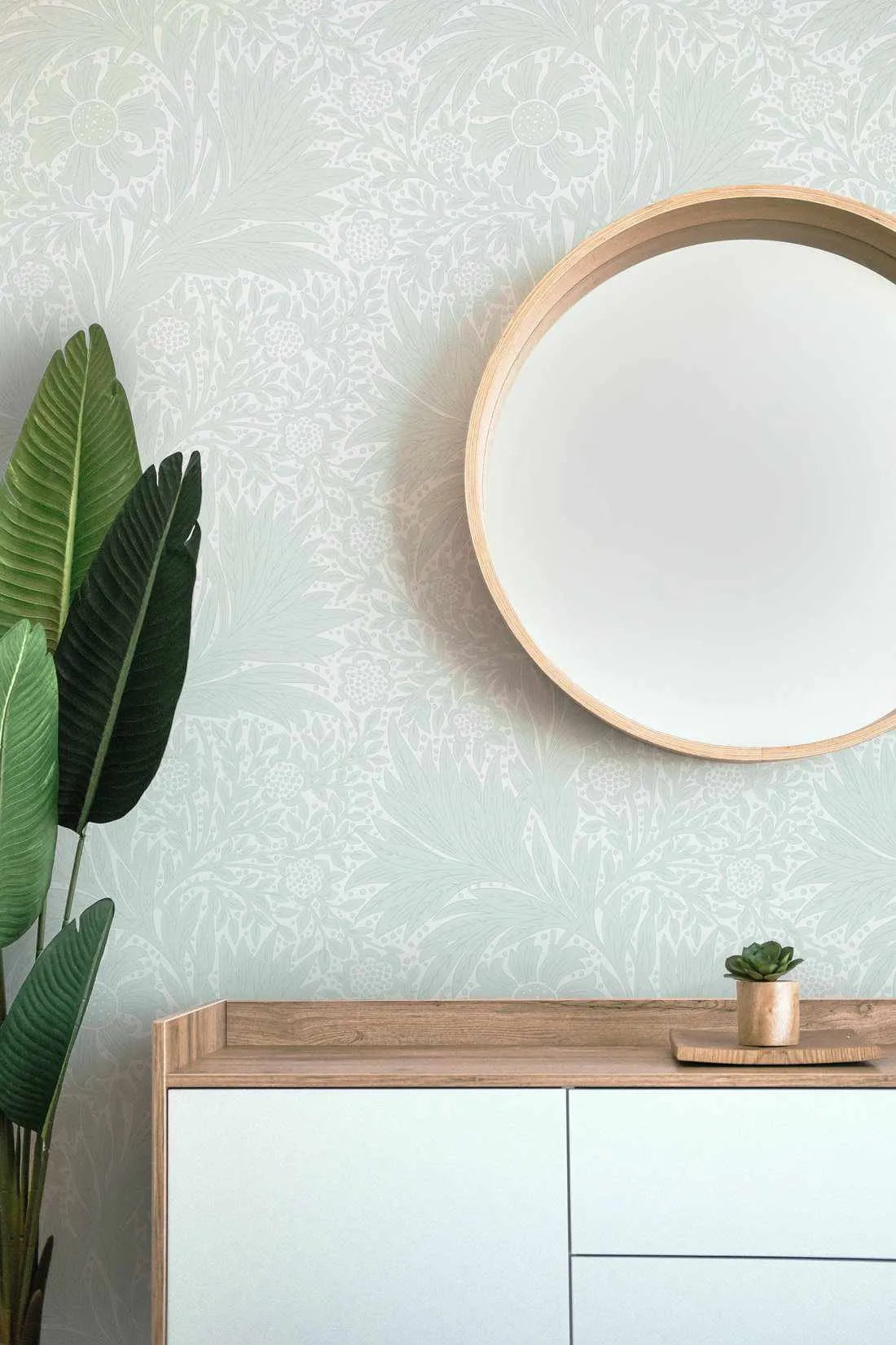 Petite Fleur Vintage Wallpaper in Sage - Olive et Oriel