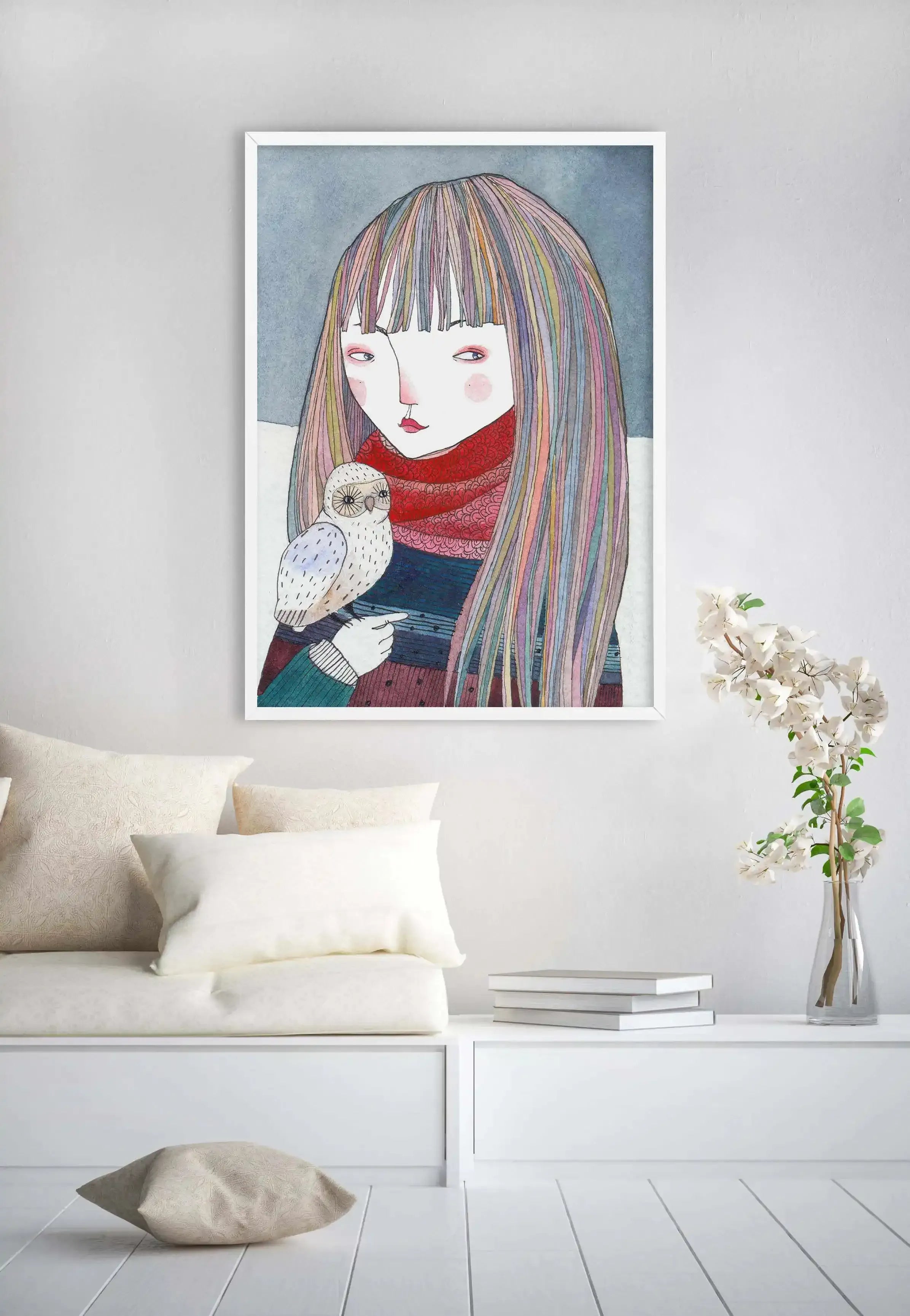 Petite Owl Art Print-PRINT-Olive et Oriel-Olive et Oriel-Buy-Australian-Art-Prints-Online-with-Olive-et-Oriel-Your-Artwork-Specialists-Austrailia-Decorate-With-Coastal-Photo-Wall-Art-Prints-From-Our-Beach-House-Artwork-Collection-Fine-Poster-and-Framed-Artwork