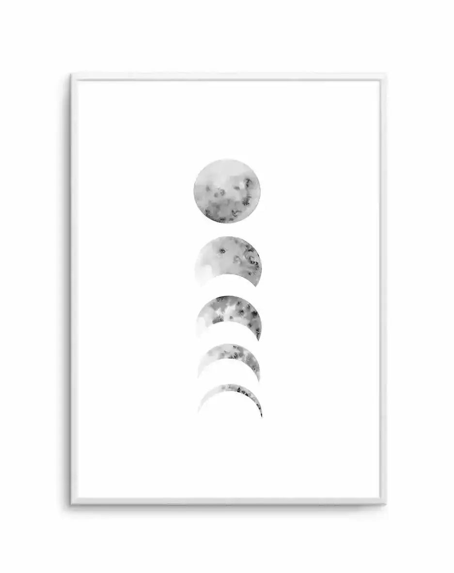 Phases Of The Moon Art Print-PRINT-Olive et Oriel-Olive et Oriel-A5 | 5.8" x 8.3" | 14.8 x 21cm-Unframed Art Print-With White Border-Buy-Australian-Art-Prints-Online-with-Olive-et-Oriel-Your-Artwork-Specialists-Austrailia-Decorate-With-Coastal-Photo-Wall-Art-Prints-From-Our-Beach-House-Artwork-Collection-Fine-Poster-and-Framed-Artwork