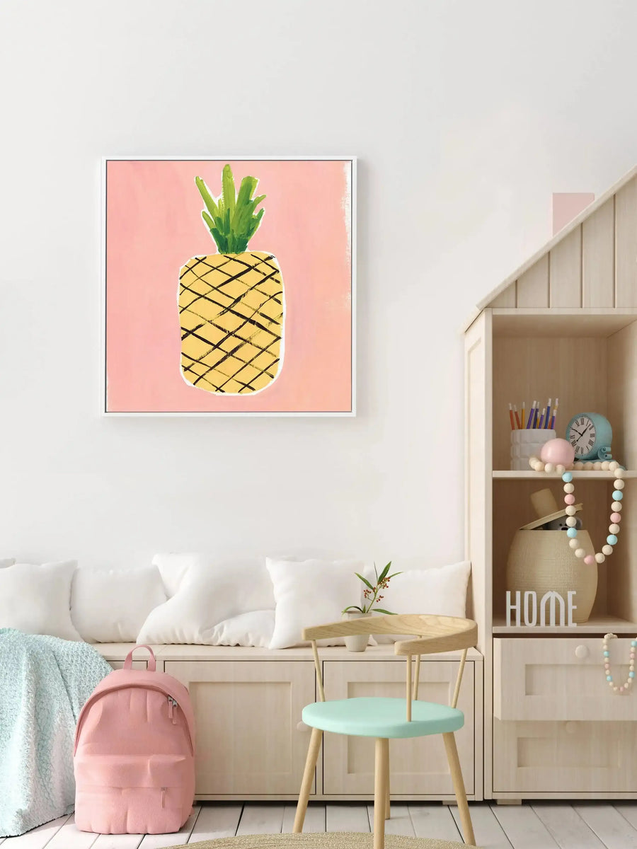 Pineapple SQ Framed Canvas-CANVAS-You can shop wall art online with Olive et Oriel for everything from abstract art to fun kids wall art. Our beautiful modern art prints and canvas art are available from large canvas prints to wall art paintings and our proudly Australian artwork collection offers only the highest quality framed large wall art and canvas art Australia - You can buy fashion photography prints or Hampton print posters and paintings on canvas from Olive et Oriel and have them deliv