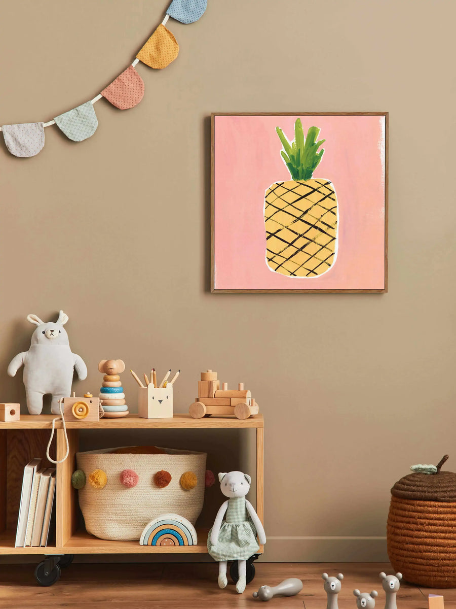Pineapple SQ Framed Canvas-CANVAS-You can shop wall art online with Olive et Oriel for everything from abstract art to fun kids wall art. Our beautiful modern art prints and canvas art are available from large canvas prints to wall art paintings and our proudly Australian artwork collection offers only the highest quality framed large wall art and canvas art Australia - You can buy fashion photography prints or Hampton print posters and paintings on canvas from Olive et Oriel and have them deliv