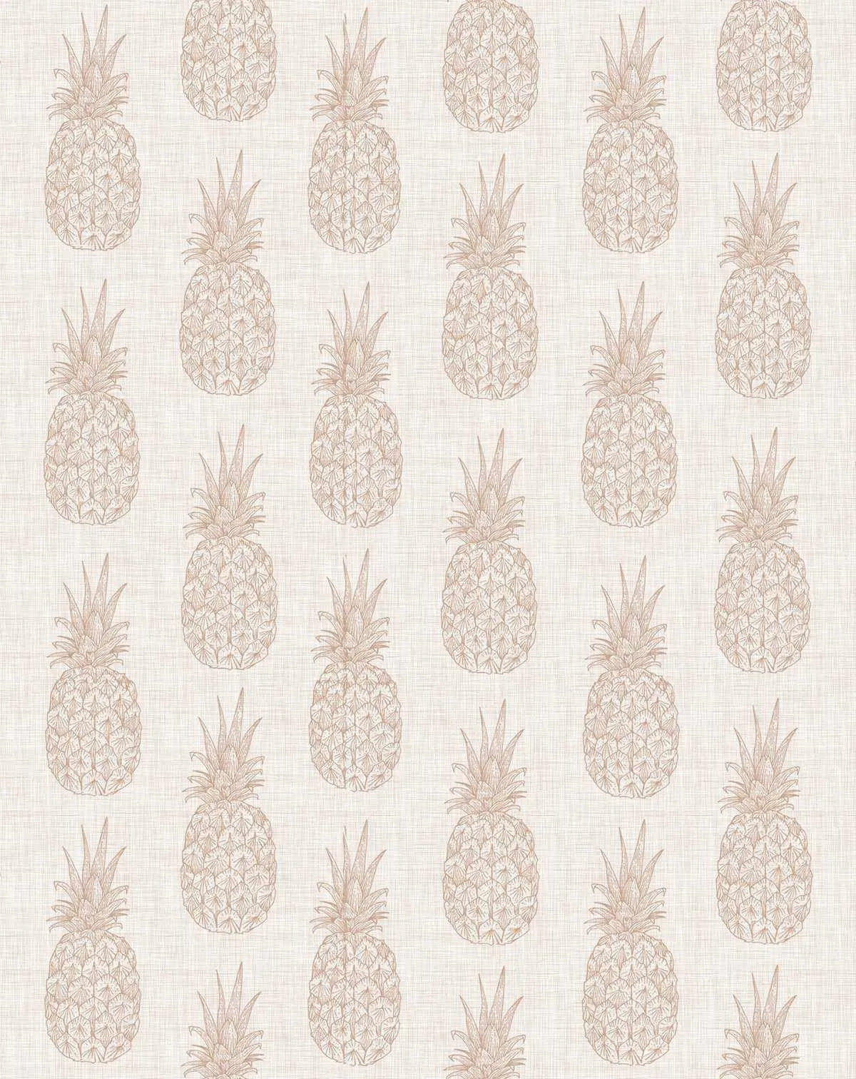 Pineapples on Linen Wallpaper - Olive et Oriel