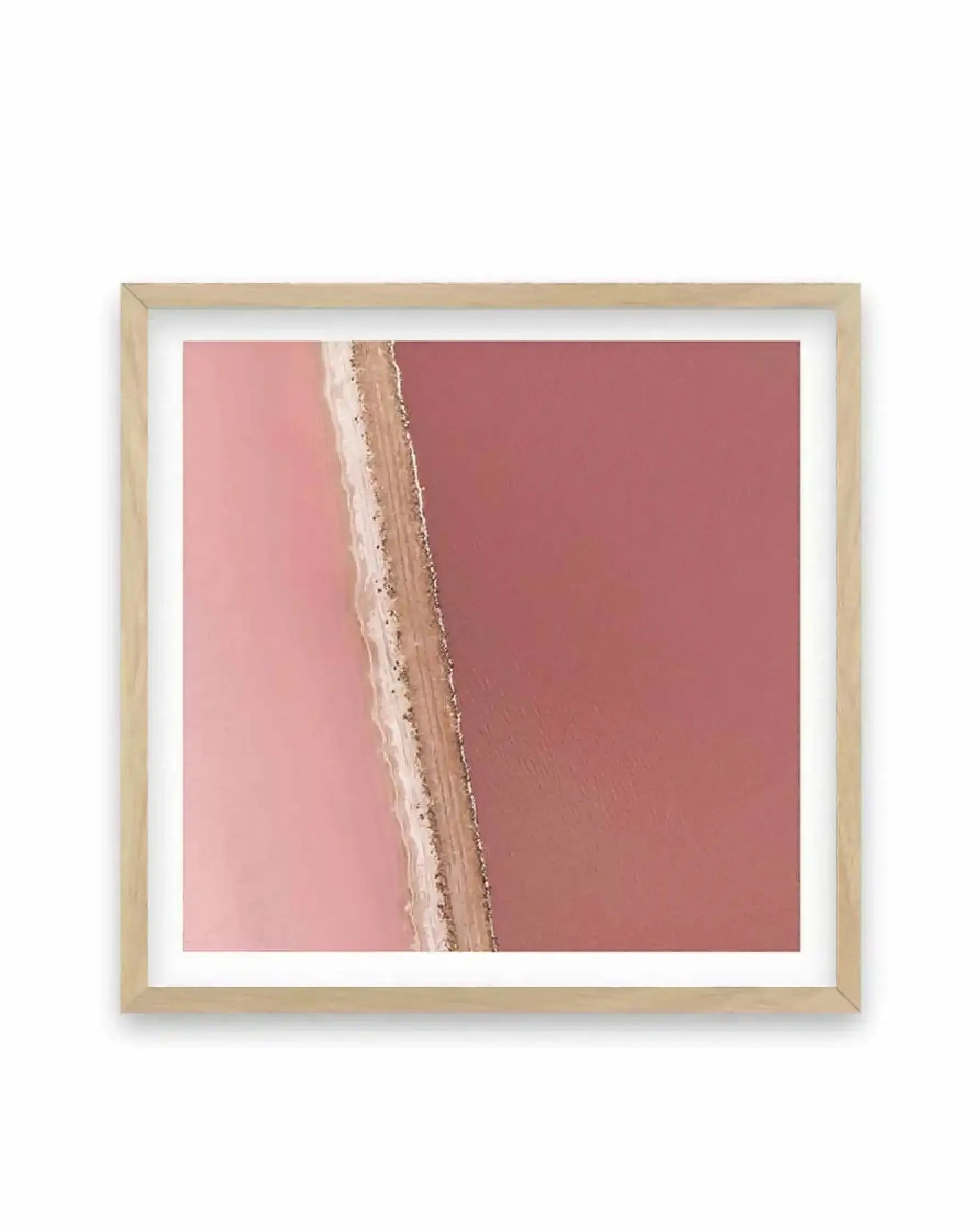 Pink Lakes | SQ Art Print-PRINT-Olive et Oriel-Olive et Oriel-70x70 cm | 27.5" x 27.5"-Oak-With White Border-Buy-Australian-Art-Prints-Online-with-Olive-et-Oriel-Your-Artwork-Specialists-Austrailia-Decorate-With-Coastal-Photo-Wall-Art-Prints-From-Our-Beach-House-Artwork-Collection-Fine-Poster-and-Framed-Artwork