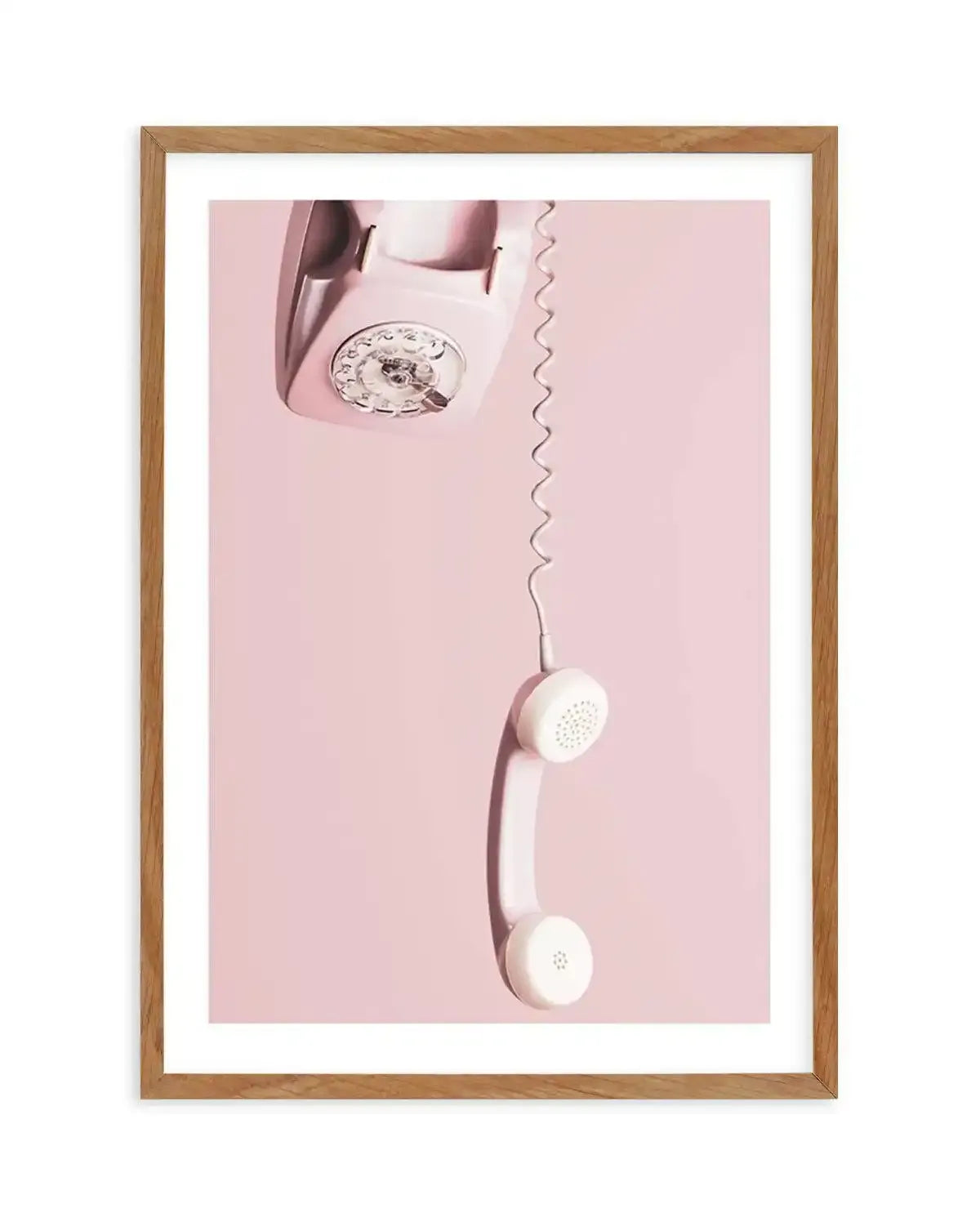 Pink Telephone Art Print-PRINT-Olive et Oriel-Olive et Oriel-50x70 cm | 19.6" x 27.5"-Walnut-With White Border-Buy-Australian-Art-Prints-Online-with-Olive-et-Oriel-Your-Artwork-Specialists-Austrailia-Decorate-With-Coastal-Photo-Wall-Art-Prints-From-Our-Beach-House-Artwork-Collection-Fine-Poster-and-Framed-Artwork