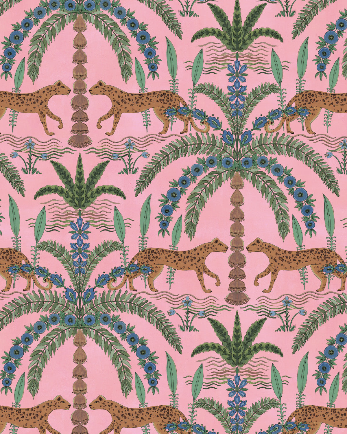 Boheme Cheetah in Pink Wallpaper