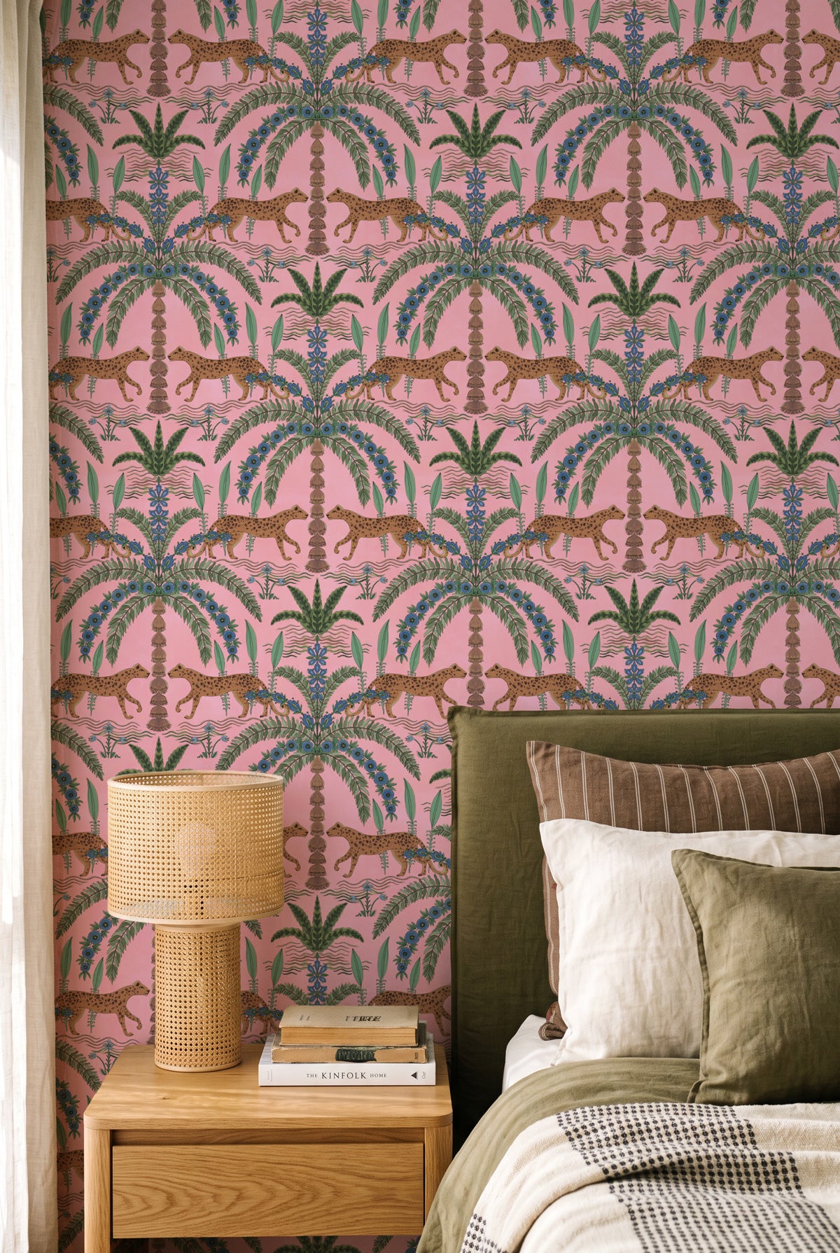 Boheme Cheetah in Pink Wallpaper