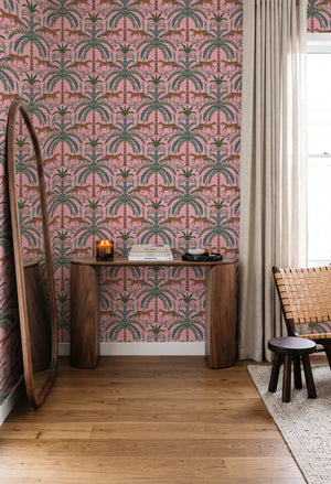Boheme Cheetah in Pink Wallpaper