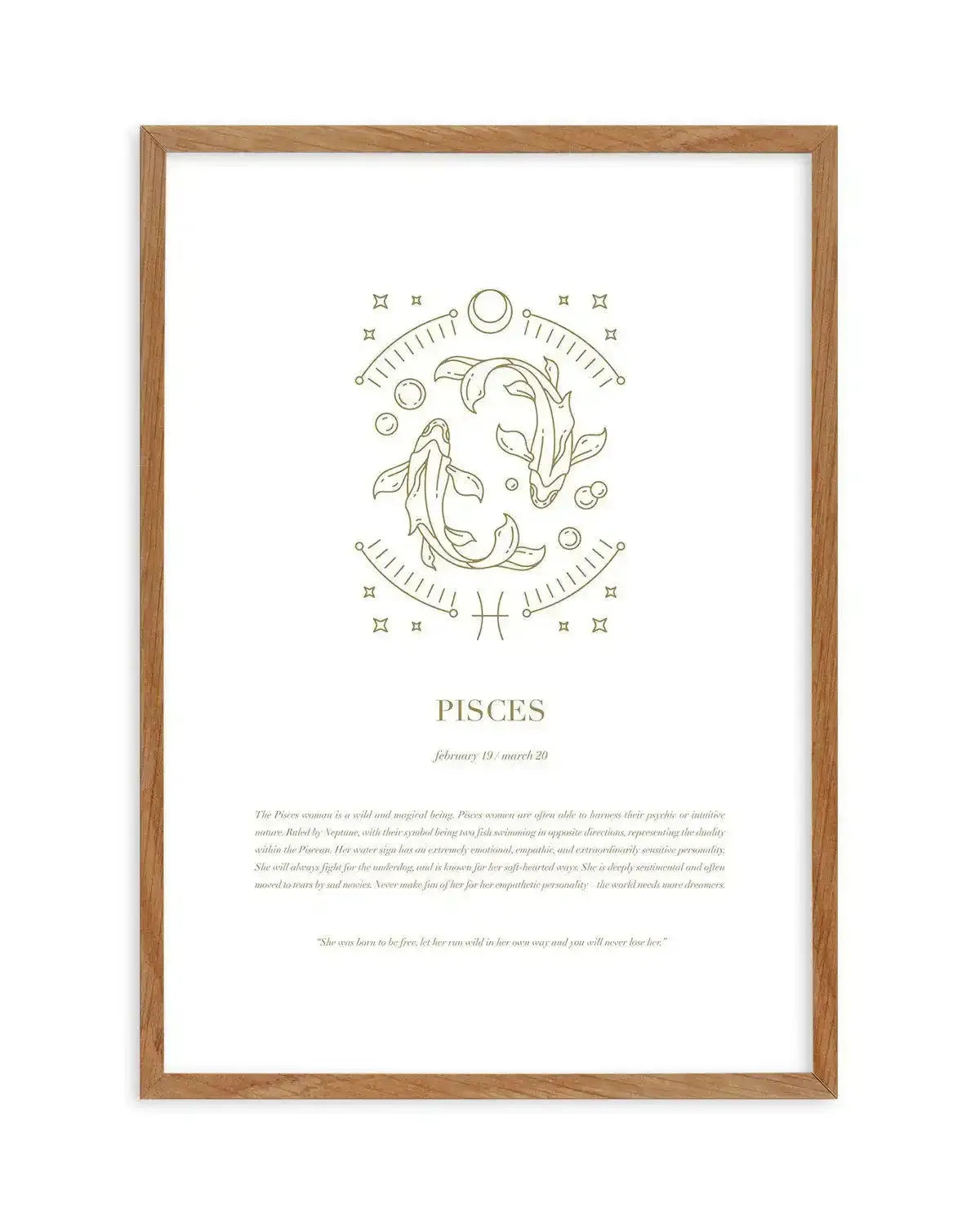 Pisces | Celestial Zodiac Art Print-PRINT-Olive et Oriel-Olive et Oriel-50x70 cm | 19.6" x 27.5"-Walnut-With White Border-Buy-Australian-Art-Prints-Online-with-Olive-et-Oriel-Your-Artwork-Specialists-Austrailia-Decorate-With-Coastal-Photo-Wall-Art-Prints-From-Our-Beach-House-Artwork-Collection-Fine-Poster-and-Framed-Artwork