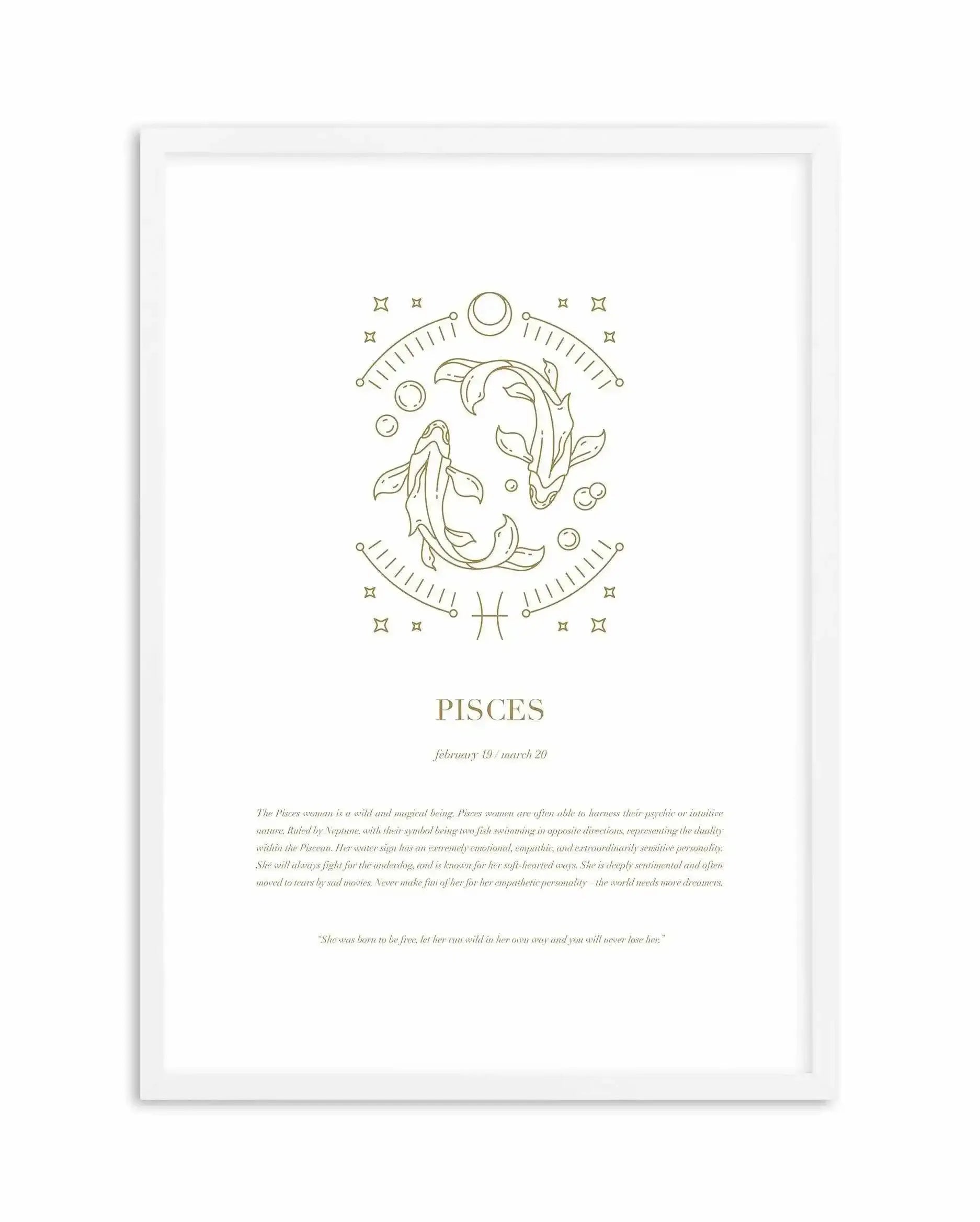 Pisces | Celestial Zodiac Art Print-PRINT-Olive et Oriel-Olive et Oriel-A4 | 8.3" x 11.7" | 21 x 29.7cm-White-With White Border-Buy-Australian-Art-Prints-Online-with-Olive-et-Oriel-Your-Artwork-Specialists-Austrailia-Decorate-With-Coastal-Photo-Wall-Art-Prints-From-Our-Beach-House-Artwork-Collection-Fine-Poster-and-Framed-Artwork