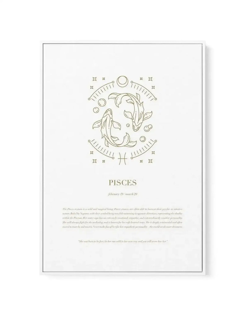 Pisces | Celestial Zodiac | Framed Canvas Art Print art print