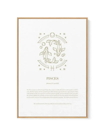 Pisces | Celestial Zodiac | Framed Canvas Art Print art print