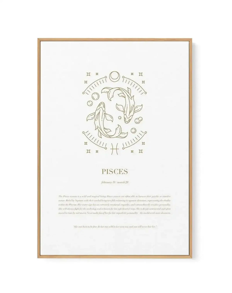 Pisces | Celestial Zodiac | Framed Canvas Art Print art print