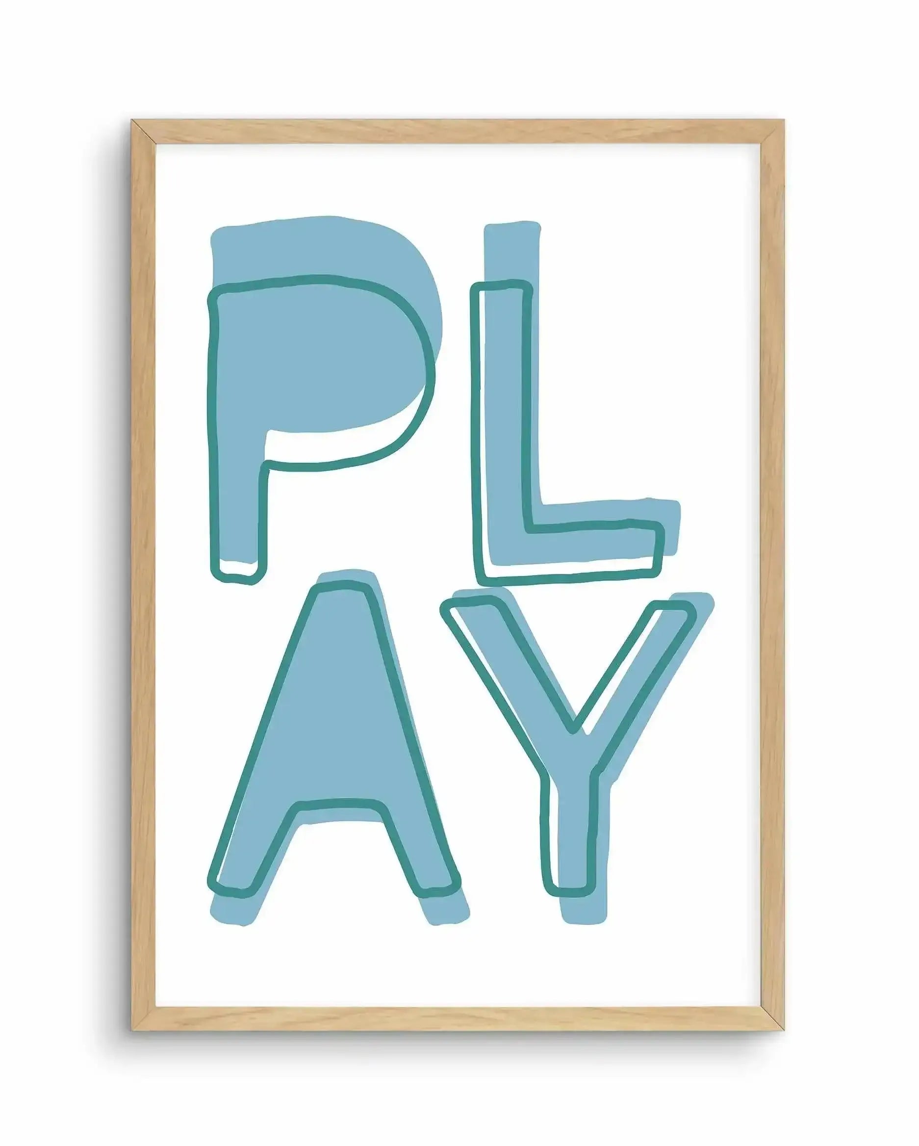 Play | Blue Art Print-PRINT-Olive et Oriel-Olive et Oriel-A5 | 5.8" x 8.3" | 14.8 x 21cm-Oak-With White Border-Buy-Australian-Art-Prints-Online-with-Olive-et-Oriel-Your-Artwork-Specialists-Austrailia-Decorate-With-Coastal-Photo-Wall-Art-Prints-From-Our-Beach-House-Artwork-Collection-Fine-Poster-and-Framed-Artwork