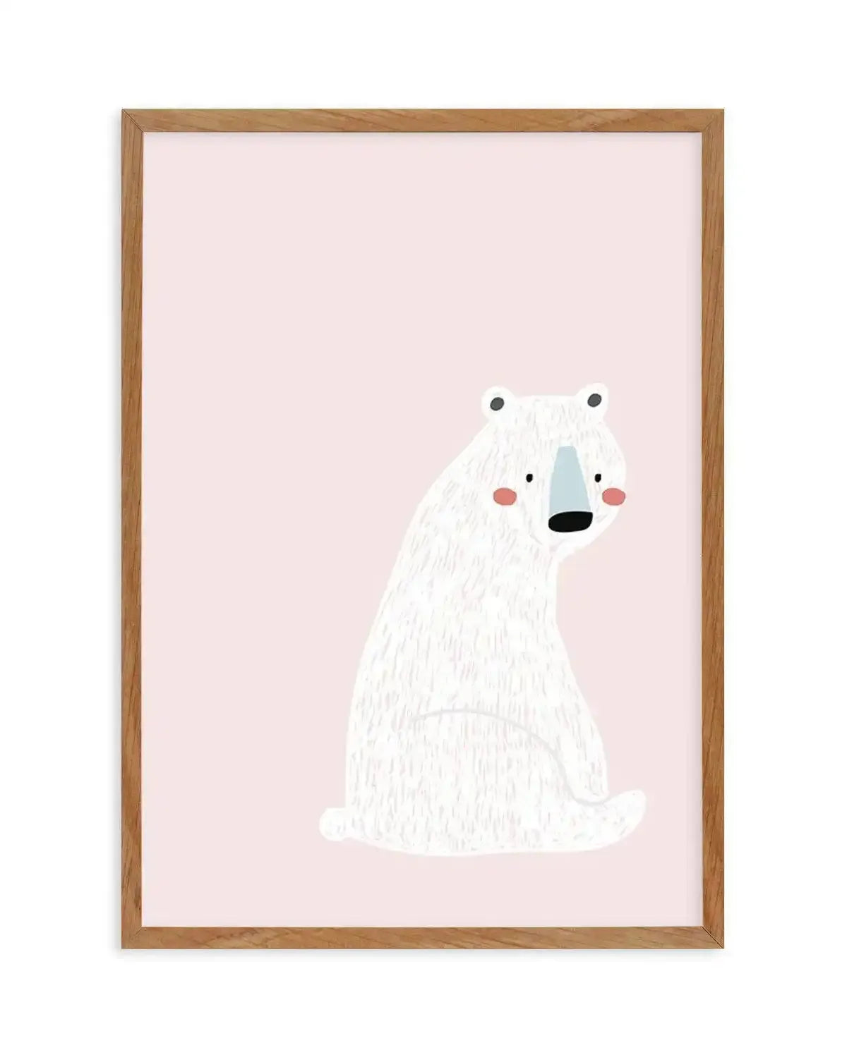 Polar Bear I | Pink Art Print-PRINT-Olive et Oriel-Olive et Oriel-50x70 cm | 19.6" x 27.5"-Walnut-With White Border-Buy-Australian-Art-Prints-Online-with-Olive-et-Oriel-Your-Artwork-Specialists-Austrailia-Decorate-With-Coastal-Photo-Wall-Art-Prints-From-Our-Beach-House-Artwork-Collection-Fine-Poster-and-Framed-Artwork