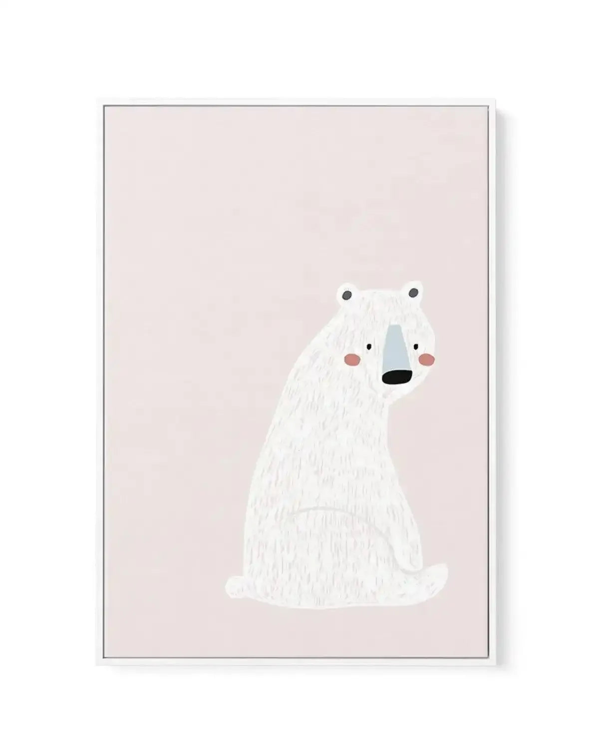 Polar Bear I | Pink | Framed Canvas-CANVAS-You can shop wall art online with Olive et Oriel for everything from abstract art to fun kids wall art. Our beautiful modern art prints and canvas art are available from large canvas prints to wall art paintings and our proudly Australian artwork collection offers only the highest quality framed large wall art and canvas art Australia - You can buy fashion photography prints or Hampton print posters and paintings on canvas from Olive et Oriel and have t