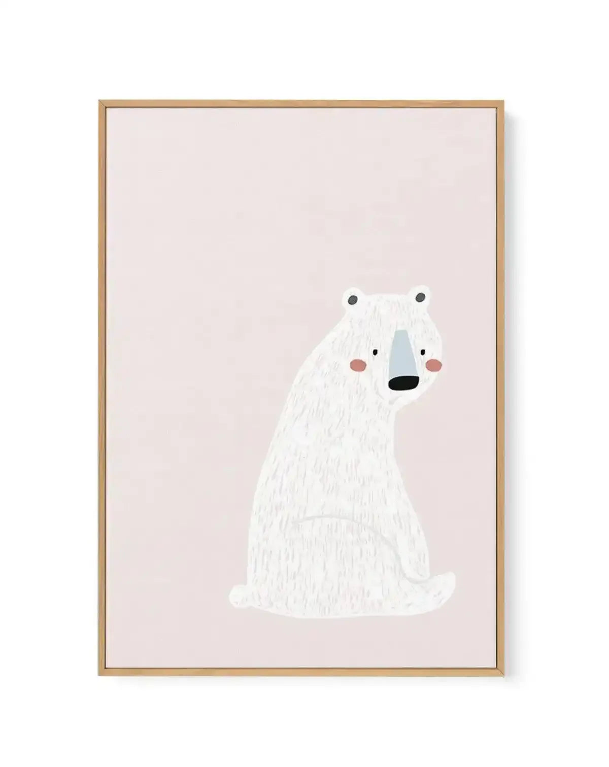 Polar Bear I | Pink | Framed Canvas-CANVAS-You can shop wall art online with Olive et Oriel for everything from abstract art to fun kids wall art. Our beautiful modern art prints and canvas art are available from large canvas prints to wall art paintings and our proudly Australian artwork collection offers only the highest quality framed large wall art and canvas art Australia - You can buy fashion photography prints or Hampton print posters and paintings on canvas from Olive et Oriel and have t