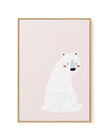 Polar Bear I | Pink | Framed Canvas-CANVAS-You can shop wall art online with Olive et Oriel for everything from abstract art to fun kids wall art. Our beautiful modern art prints and canvas art are available from large canvas prints to wall art paintings and our proudly Australian artwork collection offers only the highest quality framed large wall art and canvas art Australia - You can buy fashion photography prints or Hampton print posters and paintings on canvas from Olive et Oriel and have t