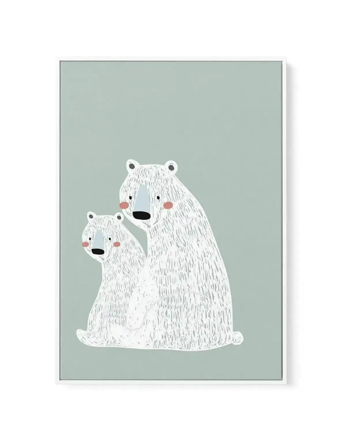 Polar Bear II | Mint | Framed Canvas-CANVAS-You can shop wall art online with Olive et Oriel for everything from abstract art to fun kids wall art. Our beautiful modern art prints and canvas art are available from large canvas prints to wall art paintings and our proudly Australian artwork collection offers only the highest quality framed large wall art and canvas art Australia - You can buy fashion photography prints or Hampton print posters and paintings on canvas from Olive et Oriel and have 