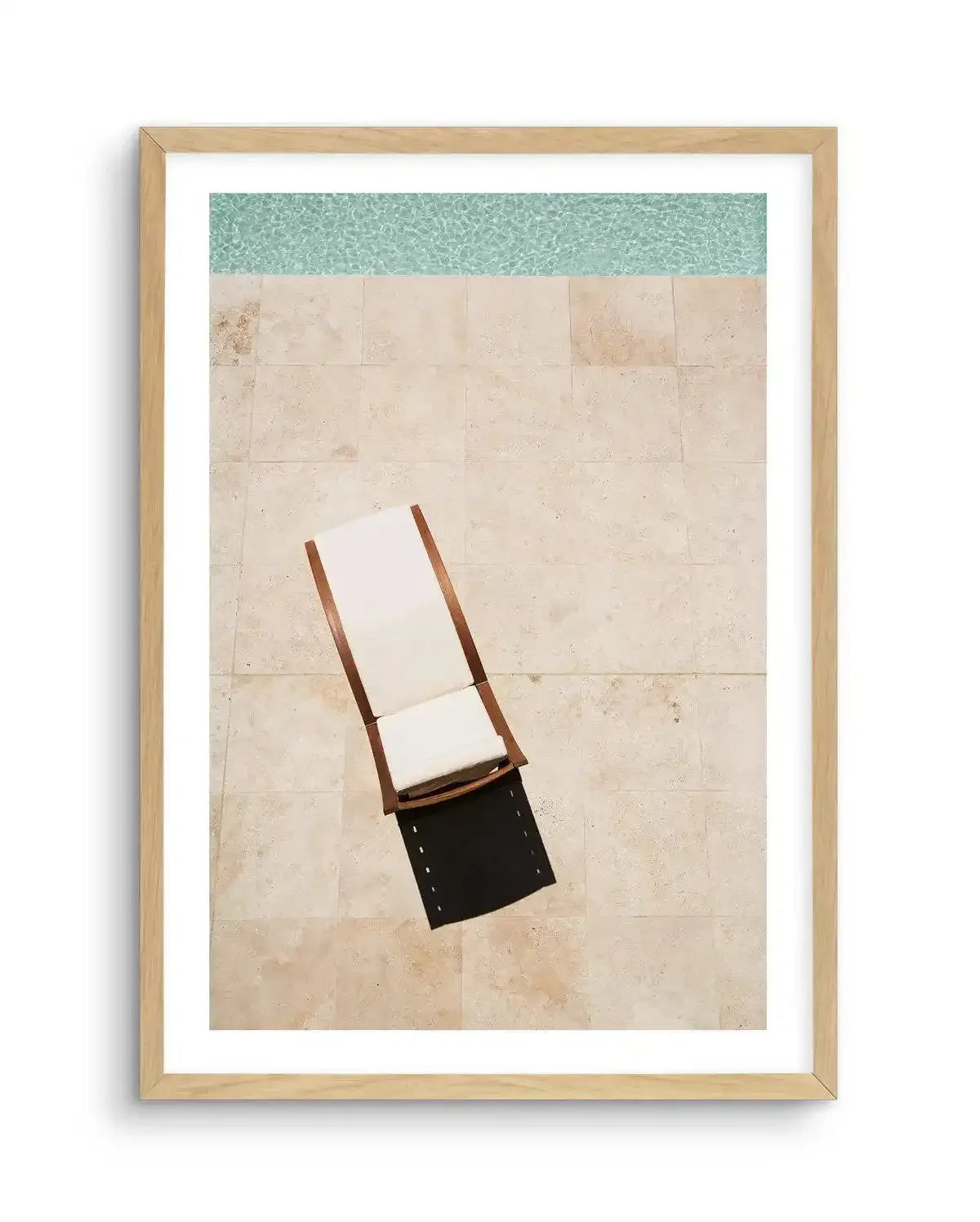 Poolside Sunbed Art Print-PRINT-Olive et Oriel-Olive et Oriel-A5 | 5.8" x 8.3" | 14.8 x 21cm-Oak-With White Border-Buy-Australian-Art-Prints-Online-with-Olive-et-Oriel-Your-Artwork-Specialists-Austrailia-Decorate-With-Coastal-Photo-Wall-Art-Prints-From-Our-Beach-House-Artwork-Collection-Fine-Poster-and-Framed-Artwork