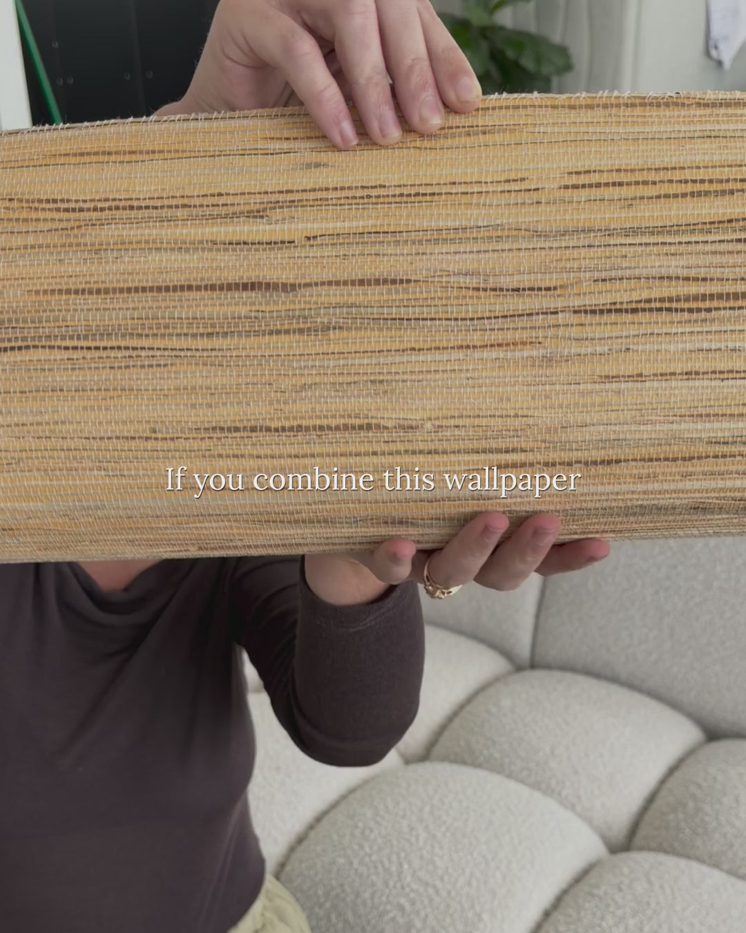 Load video: Palm Beach Grasscloth Woven Wallpaper | Organica Collection