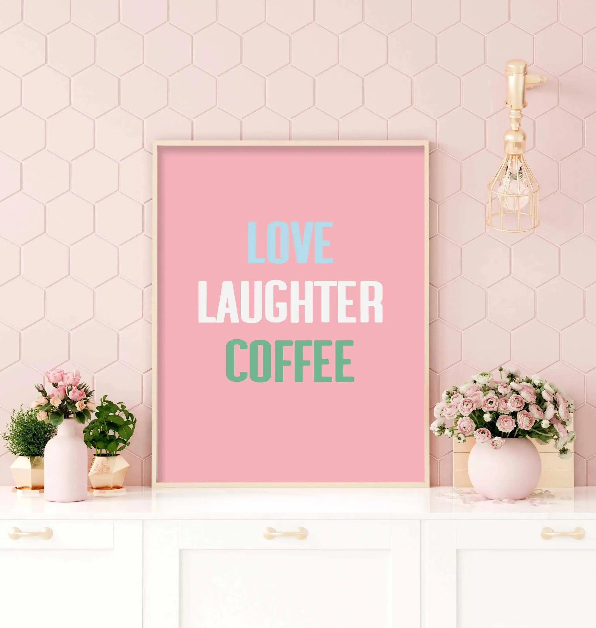 Retro Love Laughter Coffee Art Print-PRINT-Olive et Oriel-Olive et Oriel-Buy-Australian-Art-Prints-Online-with-Olive-et-Oriel-Your-Artwork-Specialists-Austrailia-Decorate-With-Coastal-Photo-Wall-Art-Prints-From-Our-Beach-House-Artwork-Collection-Fine-Poster-and-Framed-Artwork