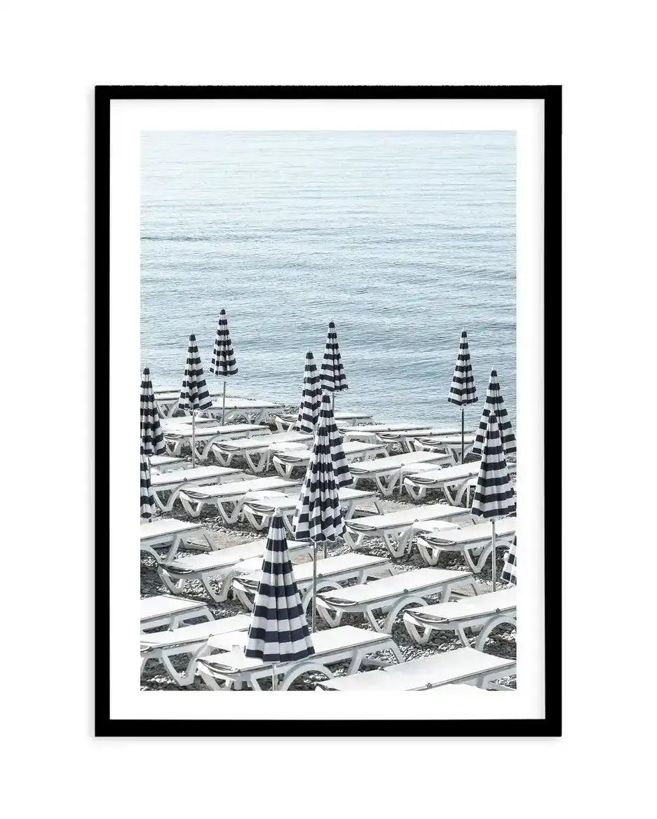 Riviera Parasols II Art Print-PRINT-Olive et Oriel-Olive et Oriel-A5 | 5.8" x 8.3" | 14.8 x 21cm-Black-With White Border-Buy-Australian-Art-Prints-Online-with-Olive-et-Oriel-Your-Artwork-Specialists-Austrailia-Decorate-With-Coastal-Photo-Wall-Art-Prints-From-Our-Beach-House-Artwork-Collection-Fine-Poster-and-Framed-Artwork