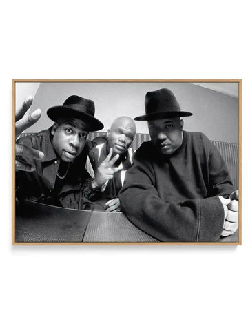 Run DMC | Tony Mott Collection | Framed Canvas Art Print black & white art print