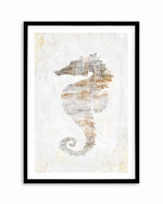 Rustic Seahorse Art Print