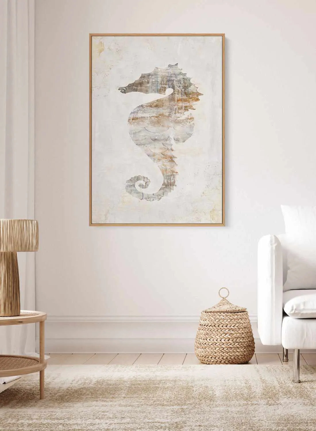Rustic Seahorse | Framed Canvas Art Print from Olive et Oriel where you can shop wallpaper and artworks online