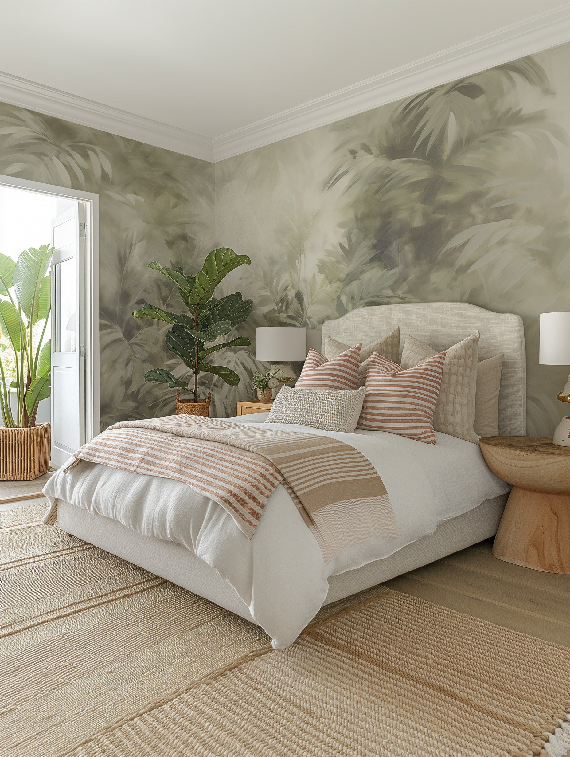 Sage Green Jungle Wallpaper Mural