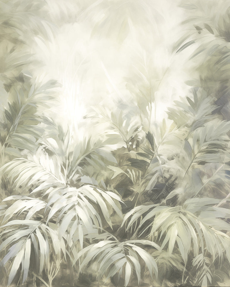 Sage Green Jungle Wallpaper Mural from Olive et Oriel where you can shop wallpaper and artworks online