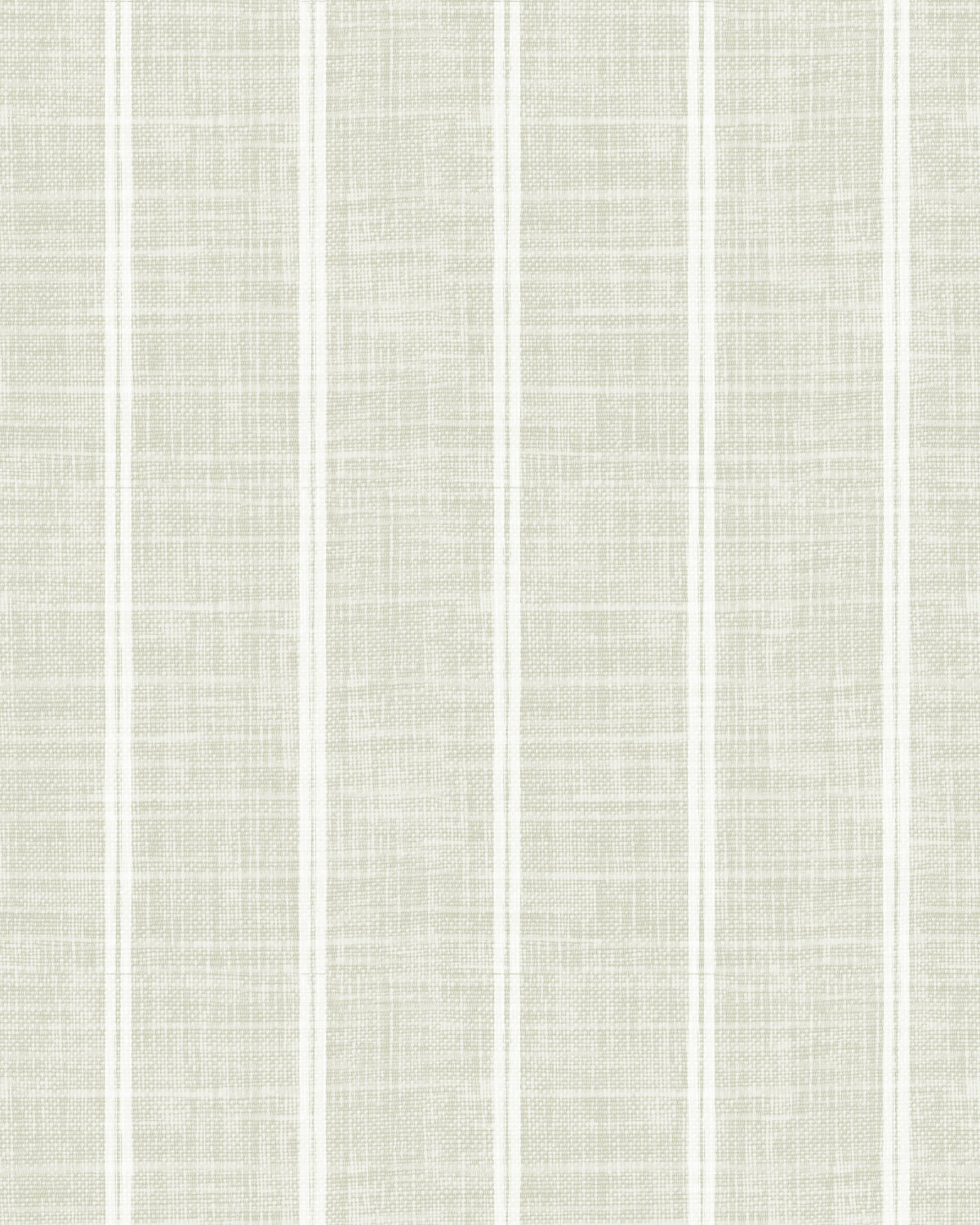 Linen Double Stripe in Sage Green | Linen Texture Wallpaper