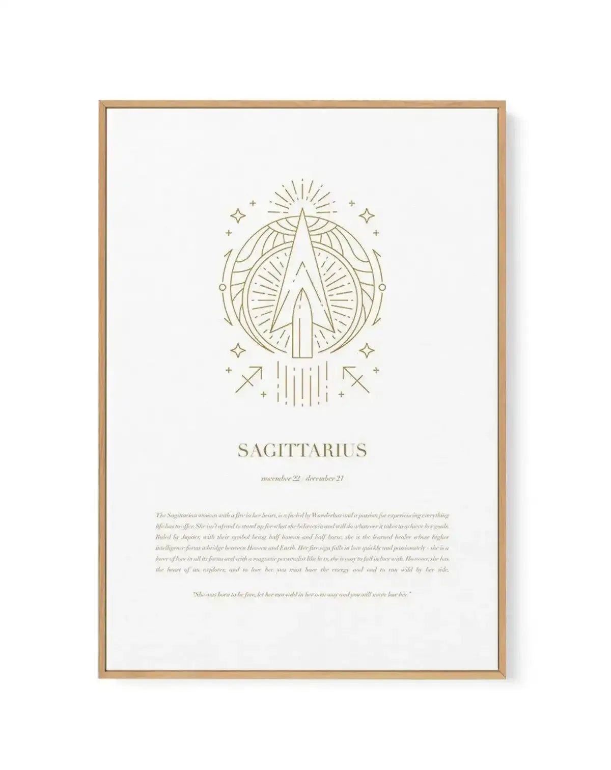 Sagittarius | Celestial Zodiac | Framed Canvas-CANVAS-You can shop wall art online with Olive et Oriel for everything from abstract art to fun kids wall art. Our beautiful modern art prints and canvas art are available from large canvas prints to wall art paintings and our proudly Australian artwork collection offers only the highest quality framed large wall art and canvas art Australia - You can buy fashion photography prints or Hampton print posters and paintings on canvas from Olive et Oriel