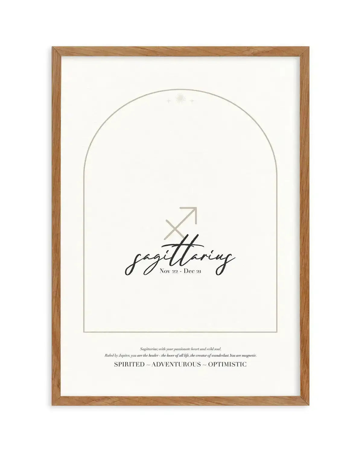 Sagittarius Star Sign Art Print-PRINT-Olive et Oriel-Olive et Oriel-50x70 cm | 19.6" x 27.5"-Walnut-With White Border-Buy-Australian-Art-Prints-Online-with-Olive-et-Oriel-Your-Artwork-Specialists-Austrailia-Decorate-With-Coastal-Photo-Wall-Art-Prints-From-Our-Beach-House-Artwork-Collection-Fine-Poster-and-Framed-Artwork