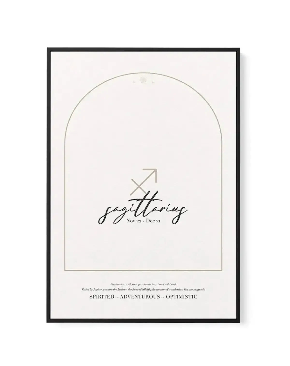 Sagittarius Star Sign | Framed Canvas-CANVAS-You can shop wall art online with Olive et Oriel for everything from abstract art to fun kids wall art. Our beautiful modern art prints and canvas art are available from large canvas prints to wall art paintings and our proudly Australian artwork collection offers only the highest quality framed large wall art and canvas art Australia - You can buy fashion photography prints or Hampton print posters and paintings on canvas from Olive et Oriel and have