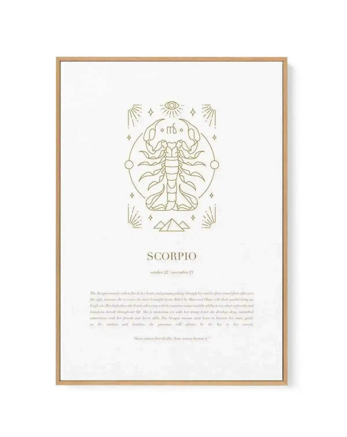Scorpio | Celestial Zodiac | Framed Canvas-CANVAS-You can shop wall art online with Olive et Oriel for everything from abstract art to fun kids wall art. Our beautiful modern art prints and canvas art are available from large canvas prints to wall art paintings and our proudly Australian artwork collection offers only the highest quality framed large wall art and canvas art Australia - You can buy fashion photography prints or Hampton print posters and paintings on canvas from Olive et Oriel and