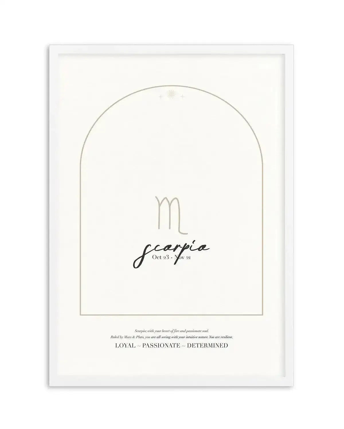 Scorpio Star Sign Art Print-PRINT-Olive et Oriel-Olive et Oriel-A4 | 8.3" x 11.7" | 21 x 29.7cm-White-With White Border-Buy-Australian-Art-Prints-Online-with-Olive-et-Oriel-Your-Artwork-Specialists-Austrailia-Decorate-With-Coastal-Photo-Wall-Art-Prints-From-Our-Beach-House-Artwork-Collection-Fine-Poster-and-Framed-Artwork