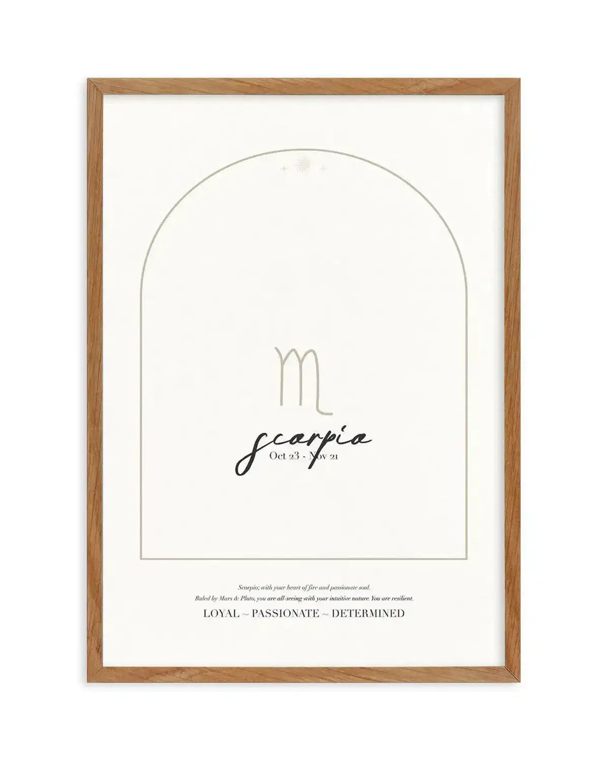 Scorpio Star Sign Art Print-PRINT-Olive et Oriel-Olive et Oriel-50x70 cm | 19.6" x 27.5"-Walnut-With White Border-Buy-Australian-Art-Prints-Online-with-Olive-et-Oriel-Your-Artwork-Specialists-Austrailia-Decorate-With-Coastal-Photo-Wall-Art-Prints-From-Our-Beach-House-Artwork-Collection-Fine-Poster-and-Framed-Artwork
