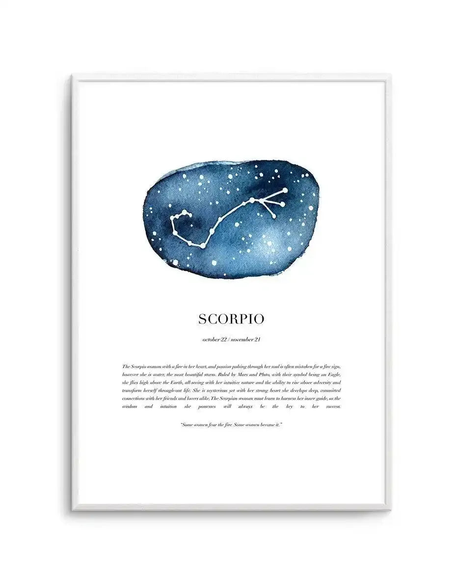 Scorpio | Watercolour Zodiac Art Print-PRINT-Olive et Oriel-Olive et Oriel-A5 | 5.8" x 8.3" | 14.8 x 21cm-Unframed Art Print-With White Border-Buy-Australian-Art-Prints-Online-with-Olive-et-Oriel-Your-Artwork-Specialists-Austrailia-Decorate-With-Coastal-Photo-Wall-Art-Prints-From-Our-Beach-House-Artwork-Collection-Fine-Poster-and-Framed-Artwork